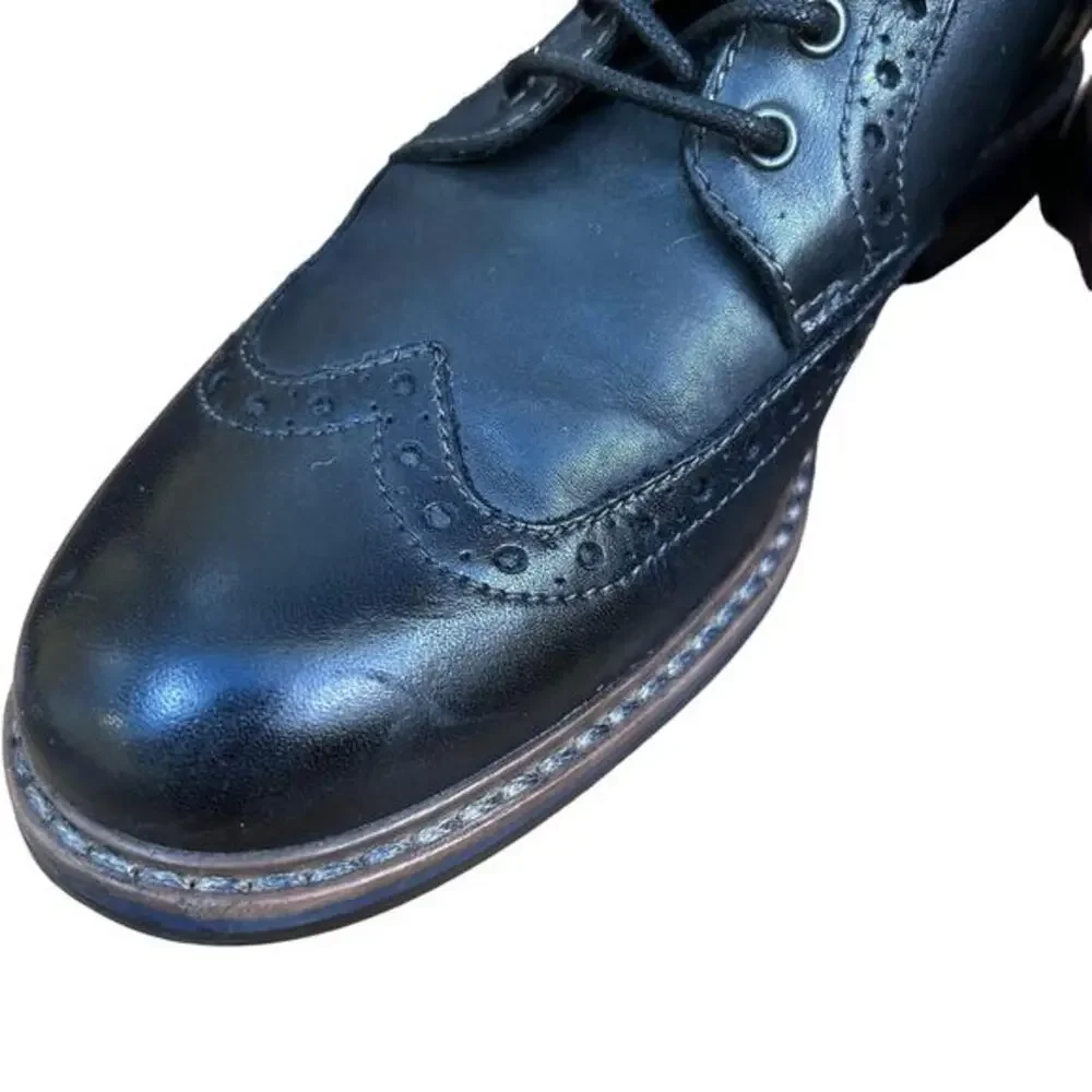 Bostonian men's boots size 7.5 oxford brogues black leather academia preppy grip